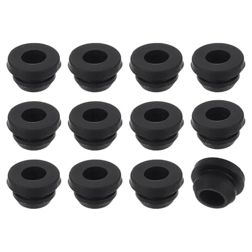Image of sourcing map 12Pcs Rubber Grommets, Mount Dia 9.5mm ID 6.5mm Snap Firewall Hole Plug, Anti-Scratch Hole Cover Plug for Electrical Box Cable Wiring, Black