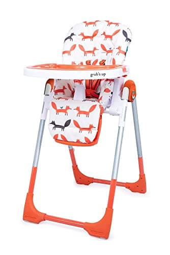 Image of Cosatto Noodle 0+ Highchair | from Birth Reclining Cradle – Height Adjustable Feeding Seat | Compact Fold – Easy Clean Washable Pads & Two?Part Tray (Mister Fox)
