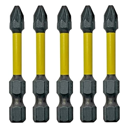 Image of PZ2 Impact Driver Bits – 5 Pack | 50mm Screwdriver Set PZ2 Bits | PZ2 Impact Driver Bits | POZI 2 Impact Driver Bit Set | Pozidriv Screws Impact Bit Set Compatible with Dewalt Milwaukee Makita Bosch