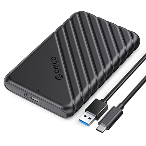 Image of ORICO 2.5 inch USB C Hard Drive Enclosure USB 3.1 Gen 1 to SATA III External Hard Drive Case for SSD HDD 9.5 7mm Tool-free with UASP, Black (25PW1-C3)