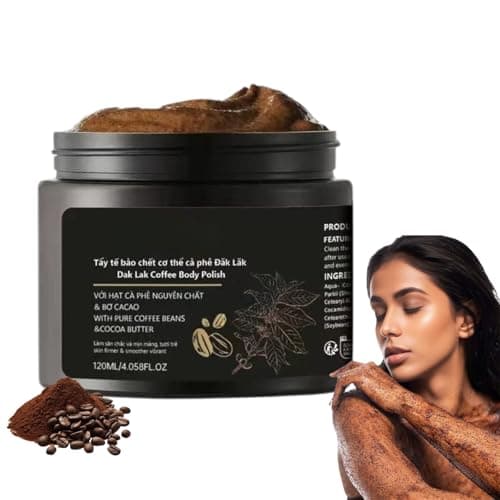 Image of Coffee Face & Body Scrub 120ml – Vegan Exfoliator with Pure Coffee Beans, Cocoa Butter & Shea Butter for Gentle Deep Cleansing, Smooth & Radiant Skin – Natural Face Scrub for All Skin Types