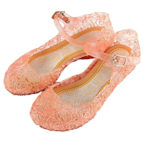 Image of M MUNCASO Princess Shoes, Jelly Shoe Dress Up Shoe for Girls, Girls Party Shoes for Christmas, Weddings, Halloween, Cosplay Red