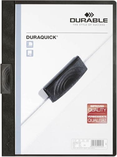 Image of Durable Duraquick Clip Folder, A4 Size - Black, Pack of 20