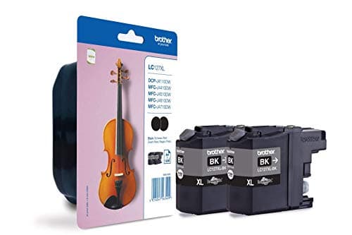 Image of Brother LC-127XLBK Inkjet Cartridge, Black, Twin Pack, High Yield, Includes 2 x Inkjet Cartridges, Brother Genuine Supplies