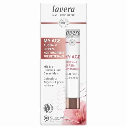 Image of lavera My Age Eye & Lip Contour Cream - with Organic Hibiscus & Ceramides - Reduces Pigment Spots - Vegetable Origin - for Mature Skin - Natural Cosmetics - Vegan - Organic