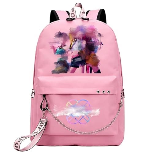 Image of Sidesea K P0p Multi-Pocket Travel Daypack, Large Capacity Backpack For School, Adjustable Shoulder Straps Lightweight Casual School Bag for Boys & Girls, Merch For Fans Vacation Travel