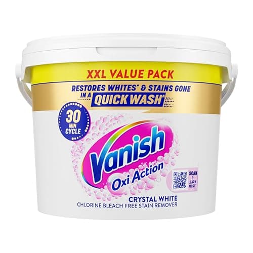 Image of Vanish Gold Crystal White Stain Remover Powder, 2.4kg, Oxi Action for Quick Wash, Restores Whites & Removes Tough Stains, Without Pre-treating
