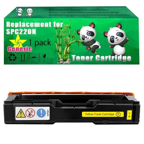 Image of Replacement SPC220N Toner Cartridge Compatible for Ricoh Aficio SPC220N SPC220S SPC221 SPC221N Printers (1 Pack Yellow)