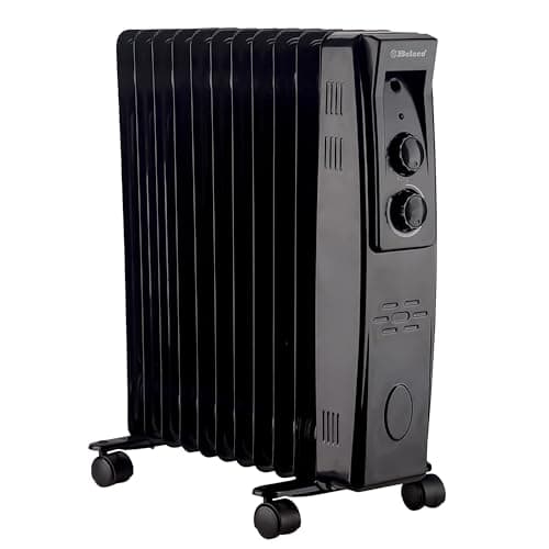 Image of Belaco 2500W Oil Filled Radiator Heater, 11 Fins Portable Electric Radiator with Adjustable Thermostat & Safety Cut-Off, Energy Saving Room Heater for Home & Office - Black