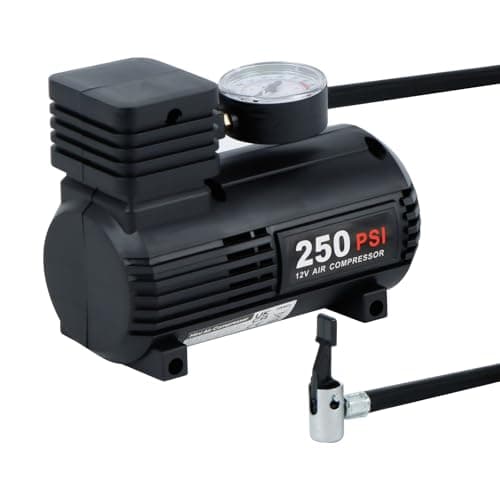 Image of Streetwize - Compact Air Compressor with Gauge - 12V - Portable Tyre Inflator, Analogue Pressure Gauge (SWAC1)