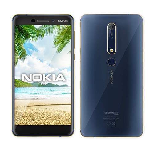 Image of Nokia 6.1, 32 GB, 5.Inch display, Android One, SIM-Free Smartphone - Blue/Gold, Full UK Warranty (Refurbished)