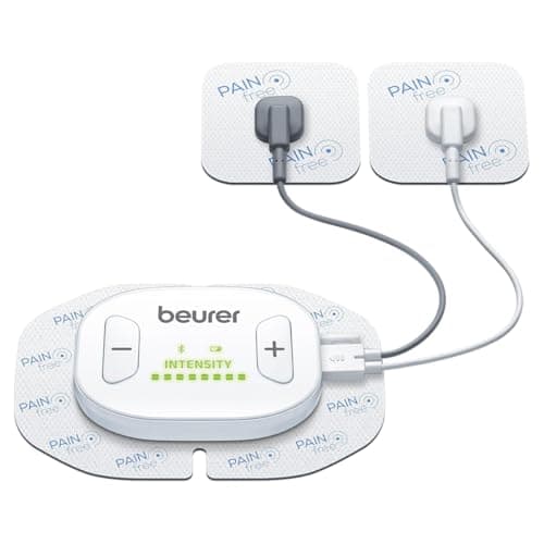 Image of Beurer EM70 Wireless Digital TENS & EMS Device, Drug-Free Pain Relief And Muscle Rehabilitation, 4 Self-Sadhesive Electrodes, 19 Pre-Set Programmes, Remote Control