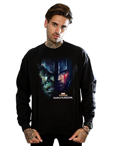 Image of Marvel Men's Thor Ragnarok Hulk Split Face Sweatshirt XXX-Large Black