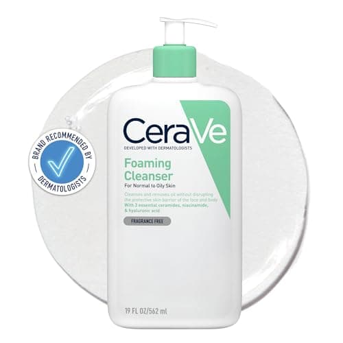 Image of CeraVe Foaming Cleanser With 3 Essential Ceramides, Niacinamide, & Hyaluronic Acid, Gel Formula for Normal to Oily Skin, Removes Excess Oil, Dermatologist Developed, 562ml