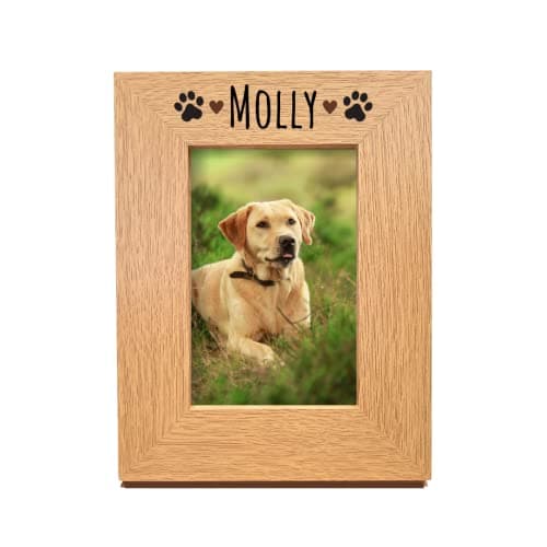 Image of Second Ave Personalised Pet Oak 6x4 Portrait Picture Photo Frame Gift