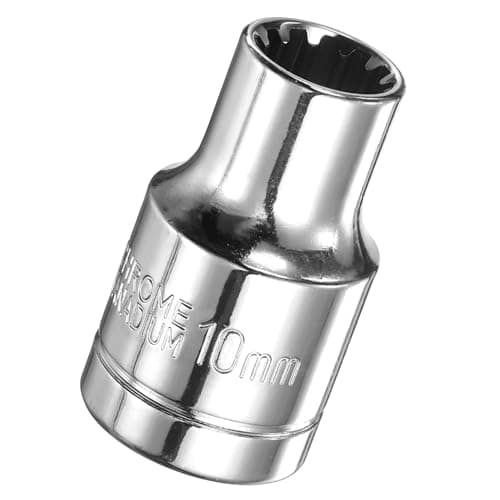 Image of TA-VIGOR 12 Point Socket 1/2" Drive by 10mm Metric Shallow Socket Chrome Vanadium Steel, 1/2 Sockets with Polished Chrome Finish for Ratchet Wrench, Mechanical Maintenance DIY Tool