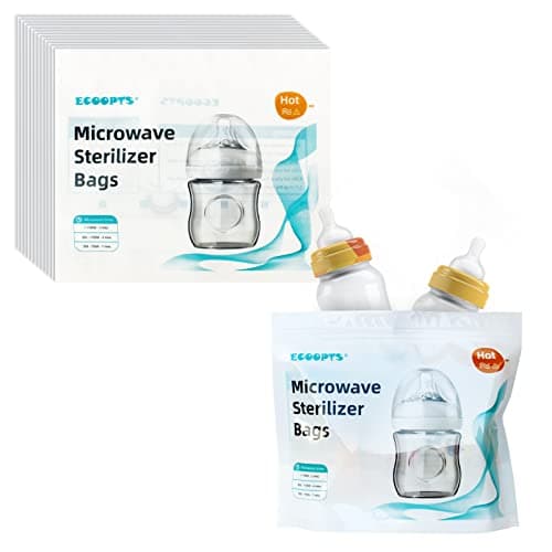 Image of ECOOPTS 12 Count Microwave Steam Sterilizer Bags Reusable Micro-Steam Bags for Baby Bottles and Breast Pump Sterilizer Parts Microwave Steam Bags