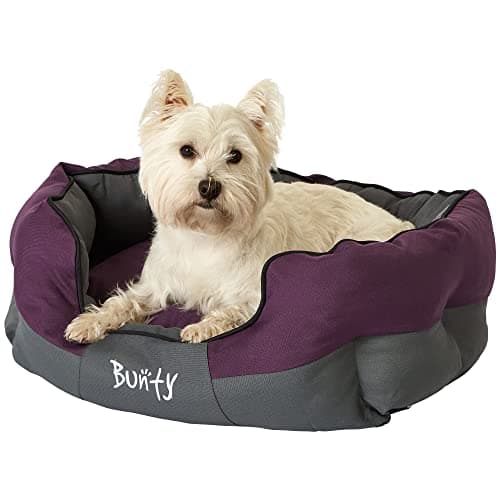 Image of Bunty Anchor Sofa Dog Bed, Medium - Plush Cushioning & High Sides - Water Resistant, Anti Anxiety, Indoor & Outdoor Suitable, Washable Pet Bed - Medium, Purple