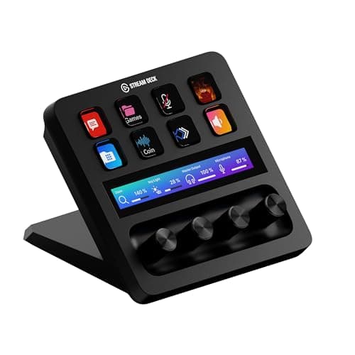 Image of Elgato Stream Deck +, Audio Mixer, Production Console and Studio Controller for Content Creators, Streaming, Gaming, with customizable touch strip dials and LCD keys, works with Mac and PC