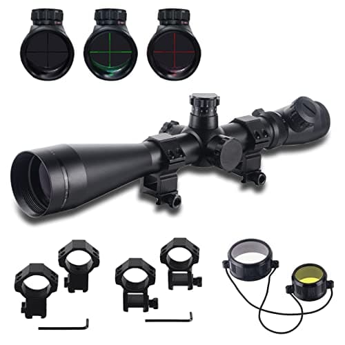 Image of ToopMount Tactical Rifle Scope Hunting Riflescope 3.5-10X50mm Red Green Reticle 10 Level Controls with 20mm 11mm Rail Mount Rings for Outdoor Sport (M1 High Knob)