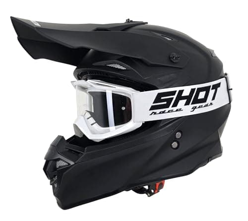 Image of Stealth HS127 Adult Motocross Helmet Matt Black – ECE 22.06 Approved MX Off-Road Helmet with ABS Shell, Micrometric Buckle, Removable Liner + Free Goggles Included (XL)