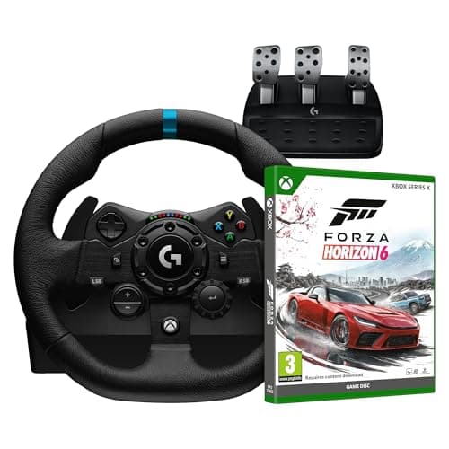 Image of Logitech G G923 Racing Wheel and Pedals + Forza Horizon 6 (Disc) for Xbox Series X - Black