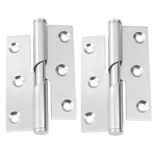 Image of Rising Butt Lift Off Door Hinge 3in/75mm Heavy Duty Stainless Steel Doors Hinges Rust-Resistant Small Hinges for Internal & External Wooden Door Cabinets (Left Hand, Inswing/Right Hand, Outswing)
