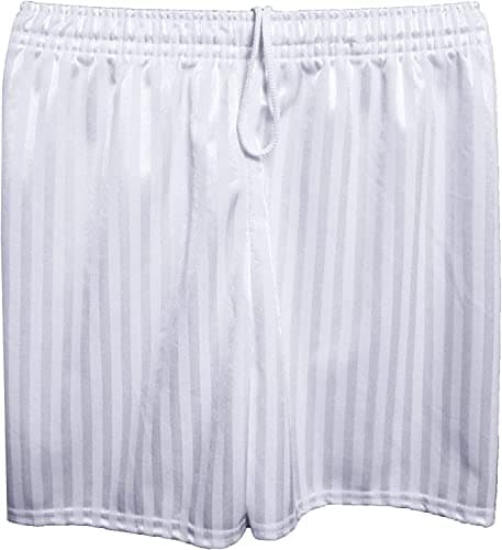 Image of RASH ACCESSORIES Boys Girls Kids Unisex Summer Striped PE Shorts with Drawstring Used Indoor Outdoor Sports Gym Cycling Football 7-8 Years (White)