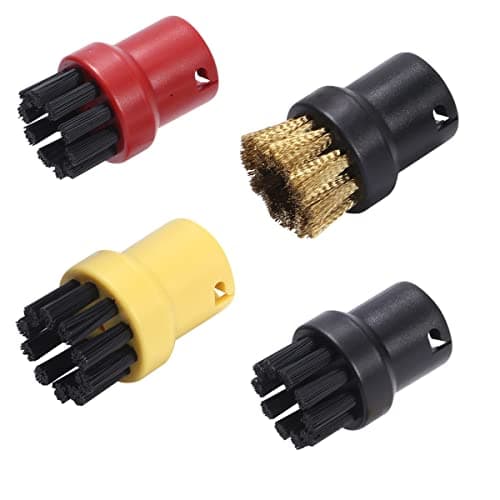 Image of POFET 4PCS Nylon + Brass Wire Brush Tool Nozzles Steam Cleaning Brush for Kärcher SC1 SC2 CTK10 SC3 SC4 SC5 SC7 Steam Cleaners