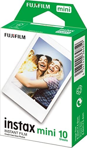 Image of instax mini instant film, white border, 10 shot pack, suitable for all instax mini cameras and printers