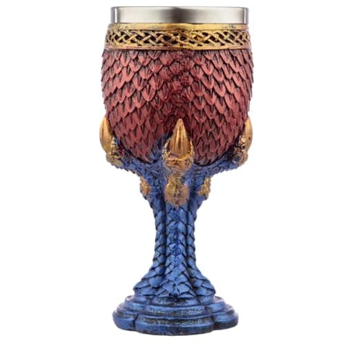 Image of Puckator Decorative Scaled Dragon Claw Goblet I Dragon Themed - Home Decoration - Wine Goblet - Fantasy Decorative Home Accessories - Stainless Steel - Resin