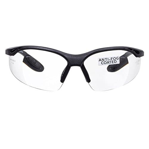 Image of voltX 'Constructor' SAFETY READERS (Clear +1.5 Dioptre) Full Lens Reading Safety Glasses UKCA & CE EN166f certified - Wraparound Style - Includes Safety Cord with headstop + UV400 anti fog coated lens