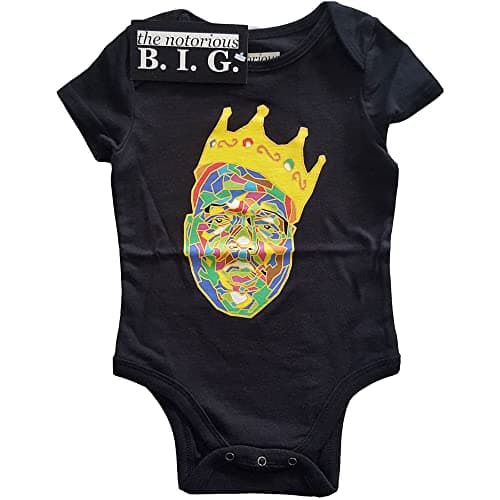 Image of Biggie Smalls Kids Baby Grow: Crown - 0 - 3 Months - Black