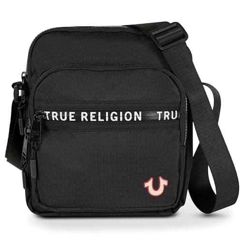 Image of True Religion Small Crossbody Bags for Women and Men - Anti Theft Adjustable Strap Nylon Cross Body Purse for Wallet, Black, One Size, Classic