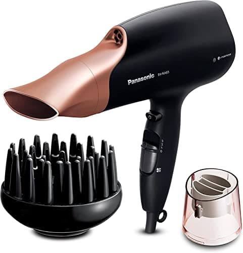 Image of Panasonic EH-NA65CN895 Nanoe Hair Dryer with Diffuser, Quick Dry & Styling Nozzle - Visibly Improved Shine (Rose Gold), Gifts for women