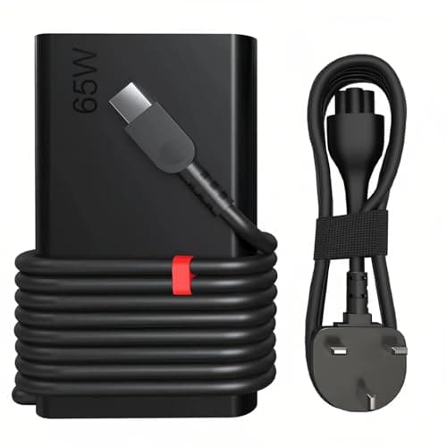 Image of Byprlvps New Slim 65W USB C Laptop Charger Compatible with Lenovo ThinkPad/Yoga/Chromebook X1 T14 T15 T16 T480 T480s T490 T490s T570 T580 T590 E480 E580 L480 X280 C740 C940 C930 Type-C UK AC Adapter