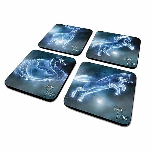 Image of Pyramid International Harry Potter Coasters Set of 4 (Patronus Design) Cork Coasters - Official Merchandise