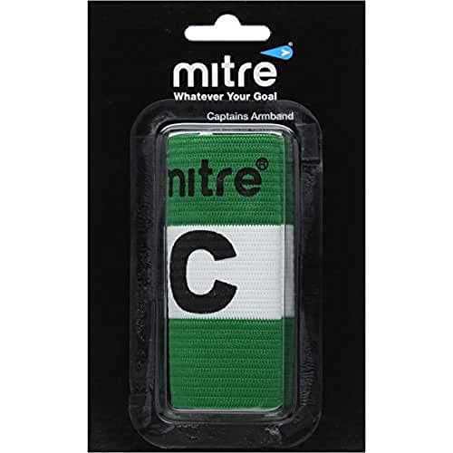 Image of Mitre Men's Captain Arm Band, Green (Green/White), Small