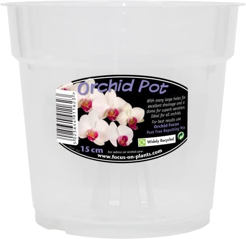Image of Clear Orchid Pot, 15cm - Clear Plant Pots for Orchids - Plastic Orchid Pots with Holes - Transparent Nursery Flower Pots for Indoor & Outdoor Orchid Repotting
