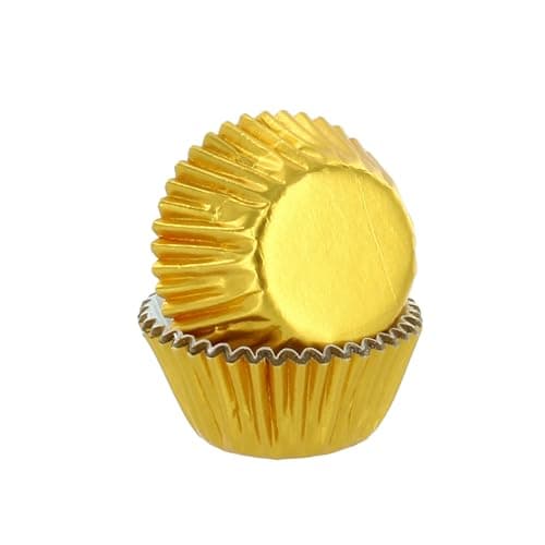 Image of 200 x Culpitt Mini Baking Cases | Gold Petit Four Cases, Foil Lined Cupcake Case for Fairy Cakes and Bite-Sized Treats, Metallic - 200 Cupcake Cases