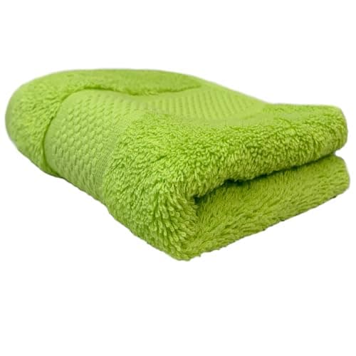 Image of Sue Rossi Towels 100% Turkish Combed Organic Cotton, 600gsm Thick, Plush Soft & Highly Absorbent, Quick Dry Home Or Hotel Quality Bathroom Towel (Lime Green, Guest Towel)