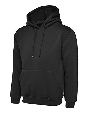 Image of Mens Classic Plain Pullover Hooded Sweatshirt Hoodie Sweater (22 Colours) (3XL, Black)