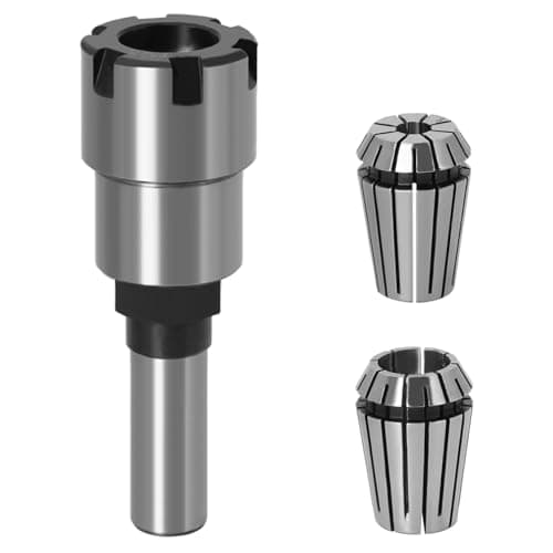 Image of Mesee 1/2'' Shank ER20 Router Collet Extension Chuck Adapter with 1/4'' & 1/2'' ER20 Spring Collet Set Milling Cutter Bit Chuck Extender Rod Woodworking CNC Milling Bits Rod Holder