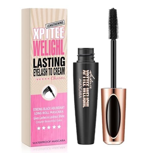 Image of Waterproof Black Mascara,4D Silk Fiber Eyelash Volume Mascara - Extra Long and Thick Voluminous Eyelashes - Black Thickening Lengthening Smudge-Proof 4D Mascara for Eye Makeup