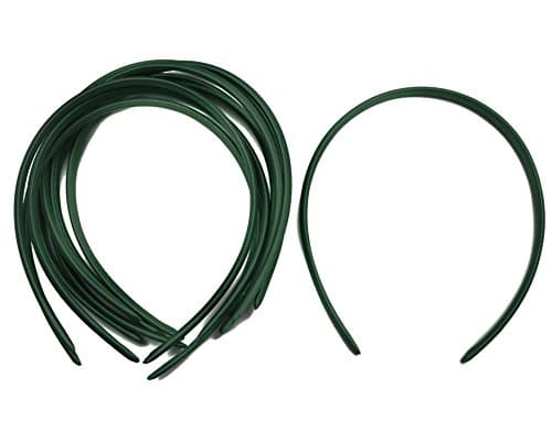 Image of 10 x Plain Headbands School Girls Small Hair Accessories Uniform Alice Band (Green)