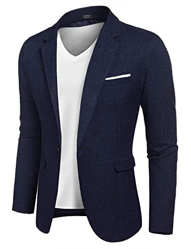 Image of COOFANDY Mens Blazer Casual Suit Jacket Business Jacket Regular Fit Casual Jackets Sports Coat Navy Blue XL