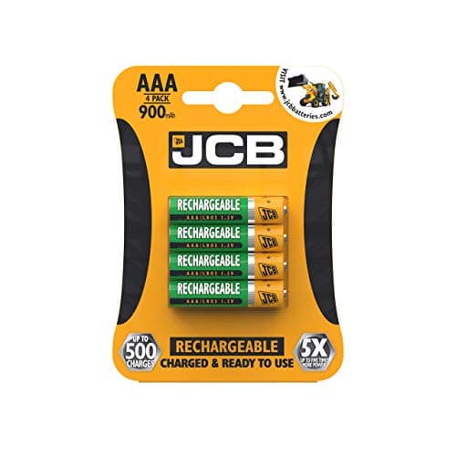 Image of S5352 JCB AAA 900mAh Rechargeable Batteries - Pack of 4