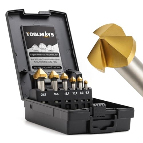Image of TOOLMAYS 6pcs Countersink Drill Bit Set Hss 90 Degree Chamfering Countersink Bits Titanium Coatings Diameter 6.3-20.5 mm For Metal, Wood And Plastic