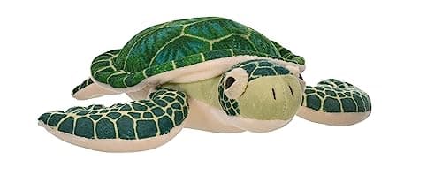Image of Wild Republic Sea Turtle Plush Soft Toy, Cuddlekins Cuddly Toys, Gifts for Kids 20 cm , Green