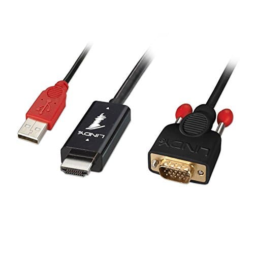 Image of LINDY 1m HDMI A to VGA Adapter Cable, Black